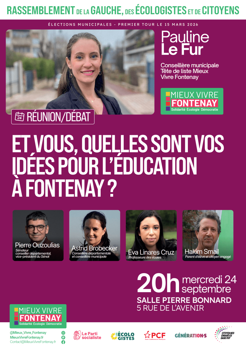 Éducation à Fontenay : Échangez vos idées lors de la réunion du 24&nbsp;septembre
