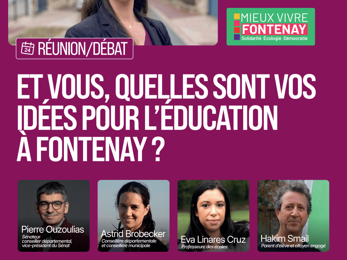 Éducation à Fontenay : Échangez vos idées lors de la réunion du 24&nbsp;septembre